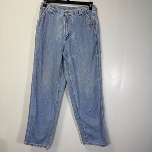 Vintage Lee Light Blue Relaxed Fit Baggy Carpenter Jeans Sz 32